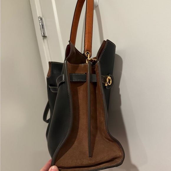 Tory Burch Lee Radziwill Black and Brown Shoulder Bag - Picture 7 of 14